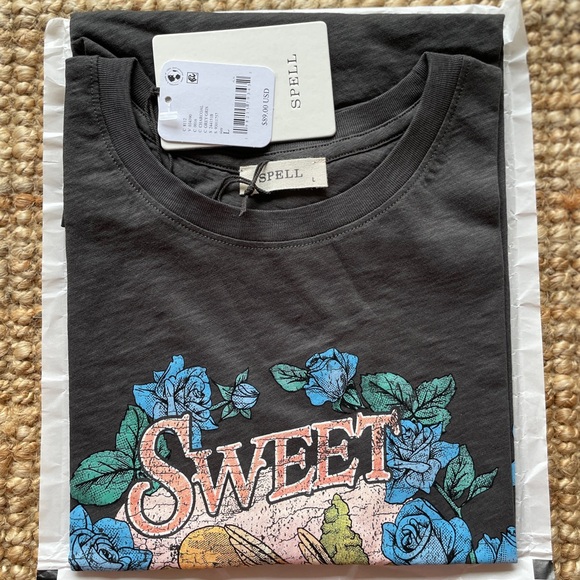 NEW Free People Spell Sweet Nothing Biker Tee - Picture 11 of 15